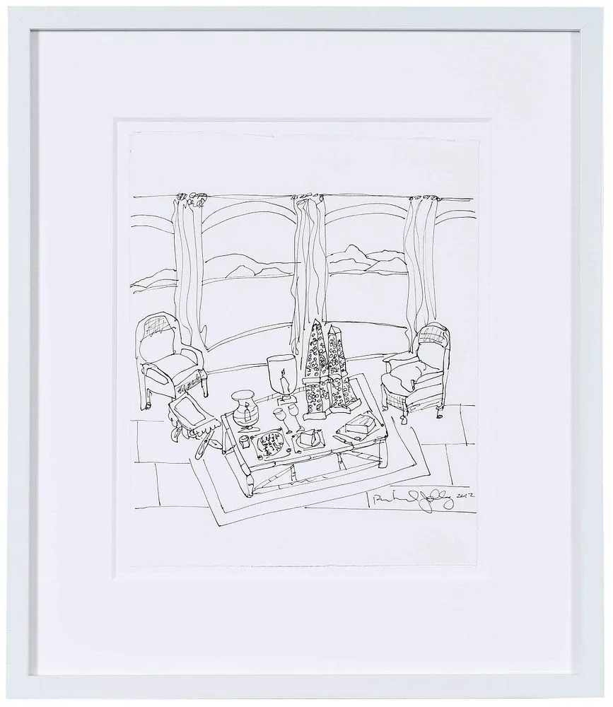 Interior by Richard Jolley, 2012, ink on paper, offered Apr 2022