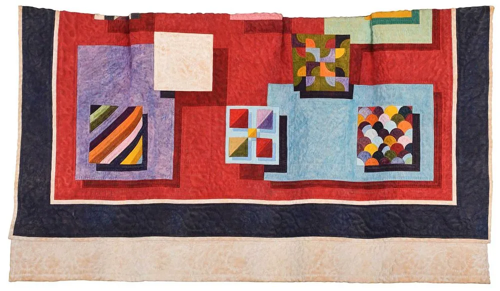 Fraser Smith, Quilted Tallit #1, carved basswood and silk dyes