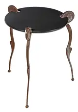 Garry Knox Bennett, Judy's Table, a tribute to Judy McKie, artworks foundry stamp, each leg inscribed "in Oakland, GKB, anno 88 (2)