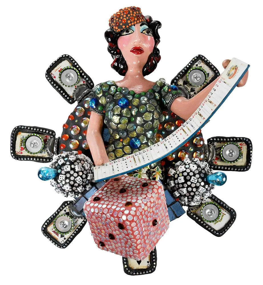 Card Trick by Judy Onofrio, mixed media, sold Nov 2021