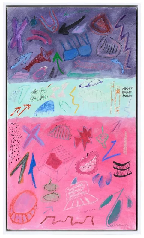 Ida Kohlmeyer, Striated, mixed media on canvas
