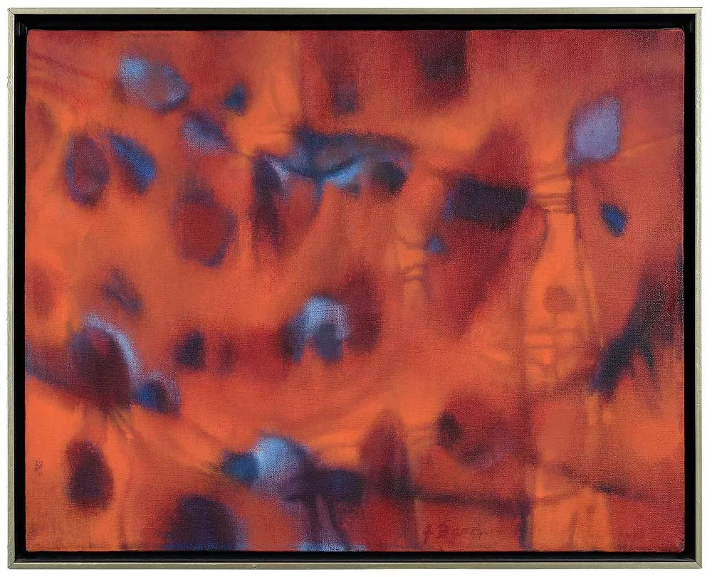 Jesse Redwin Bardin, Red Abstract, oil on canvas