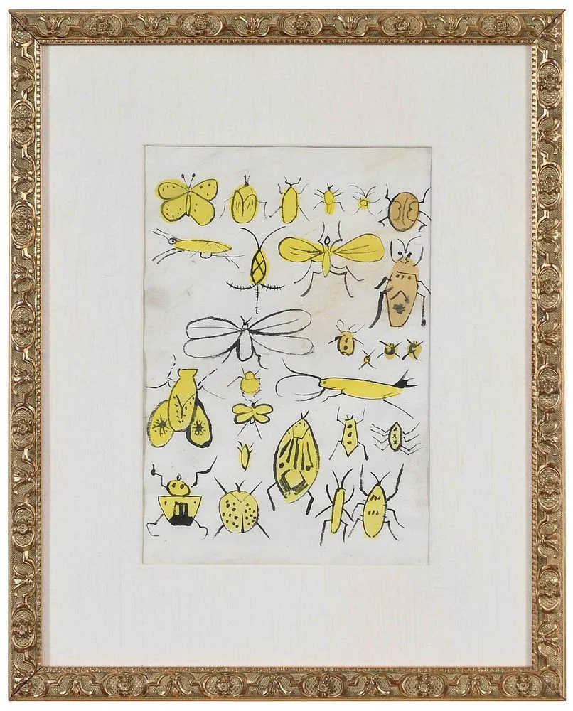 Happy Bug Day by Andy Warhol, 1954, ink and watercolor on mulberry paper, offered Nov 2021