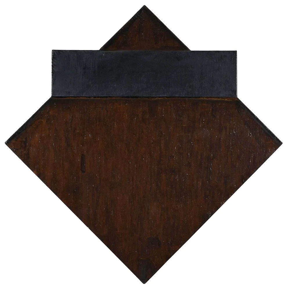 Ron Janowich, Untitled, brown diamond with black bar, not apparently signed, oil on linen
