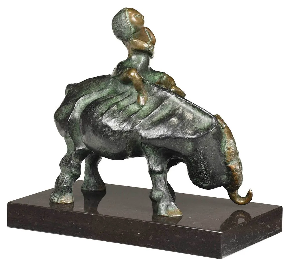 Graciela Rodo Boulanger, Meditation, patinated bronze with marble base