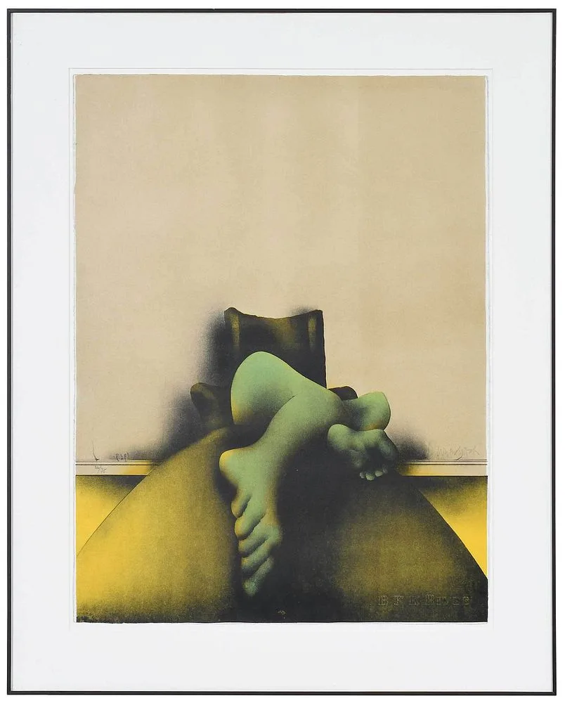 Divan Divan by Paul Wunderlich, 1969, lithograph on B.F.K. Rives paper, sold Nov 2021
