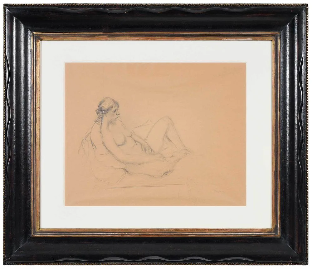 Haidee Becker, Elunded on Daybed, 1989, pencil on brown paper