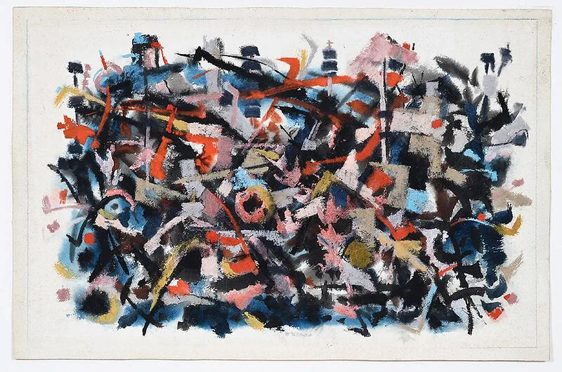 Untitled by Howard Thomas, mixed media, offered Jun 2021