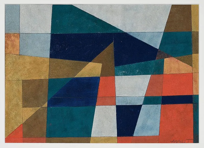 Anne Wall Thomas, Yellow Thrust, mixed media on paper