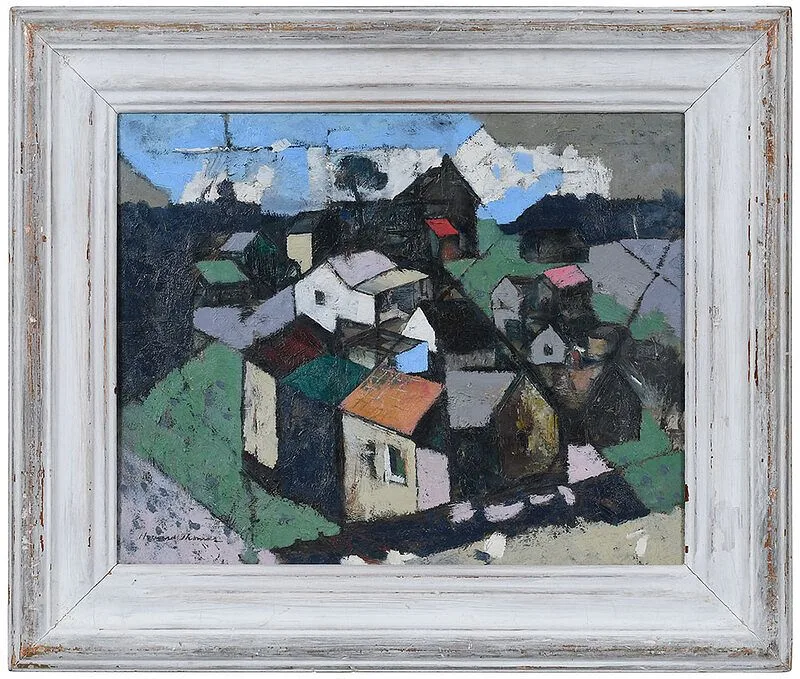 On This Hill #1 by Howard Thomas, 1949, oil on panel, sold Jun 2021