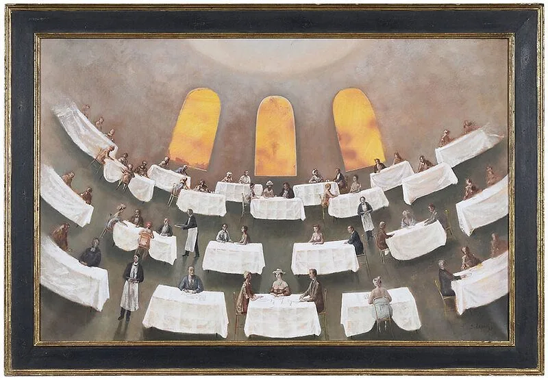 Stanislao Lepri, ÿRistorante Spaziale, 1967, oil on canvas