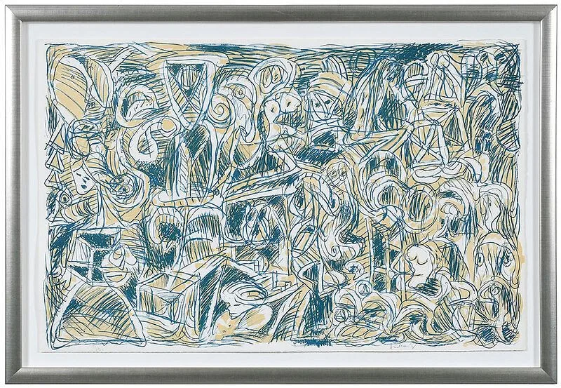 ProblŠme d‚mographique by Pierre Alechinsky, 1969, lithograph, sold Jun 2021