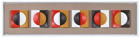 Untitled Sculptural relief, not apparently signed by Margaret Louise Crawford, painted and molded resin on board, sold Jun 2021