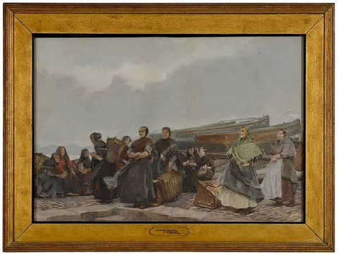 George Murray, Waiting for the Boats, Moray Firth, watercolor on paper