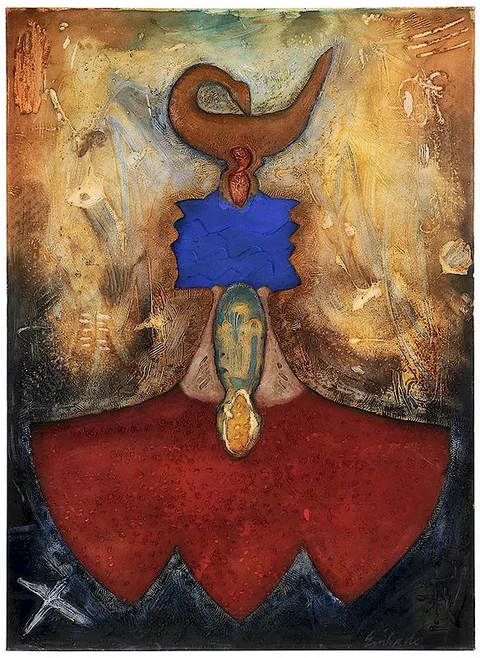 Enrico Embroli, Untitled, circa 2000, mixed media and oil on canvas