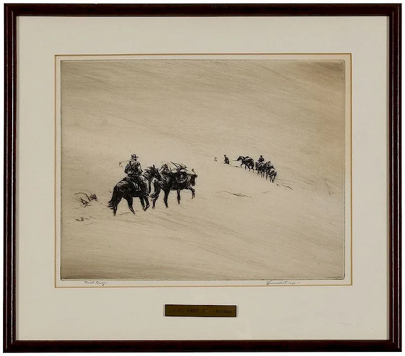 Ivan Dmitri, Heavy Going, 1929, drypoint etching on cream laid paper