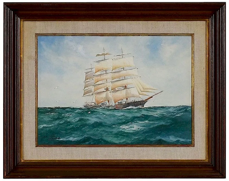 William Minshall Birchall, Mid-Ocean, watercolor and gouache on paper
