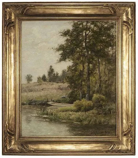 Nanuet Lake (Nanuet, N.Y.) by Albert Babb Insley, 1896, oil on canvas, sold Nov 2016