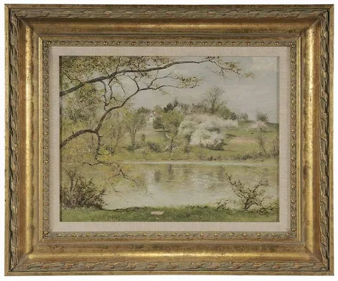 Albert Babb Insley, Along the Naurashank River near, Nanuet, N.Y.(RB 0245), oil on artist board