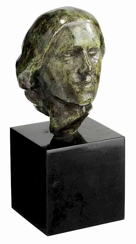 Auguste Rodin, Woman with Chignon Tête de femme au chignon, cast No. 5 of 12, patinated bronze on