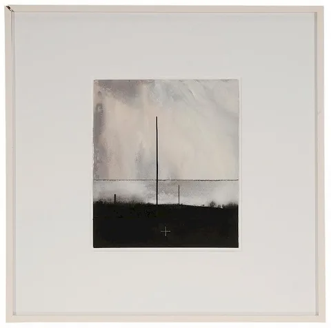 Zenith by Dozier Bell, 1989, gouache on paper with collage on paper, sold Sep 2016