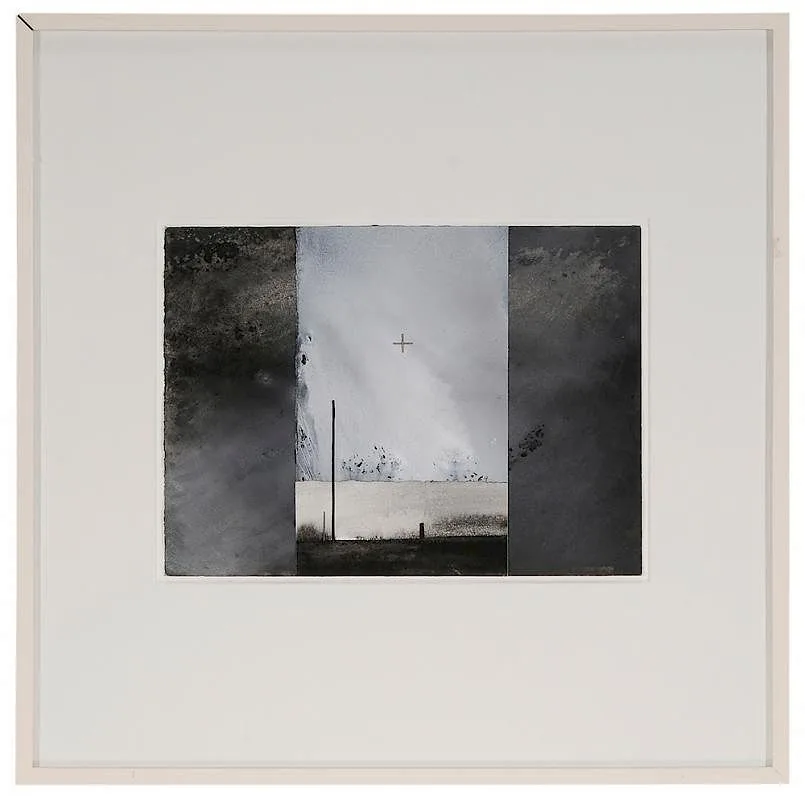 Untitled by Dozier Bell, 1989, gouache on paper with collage on paper, sold Sep 2016