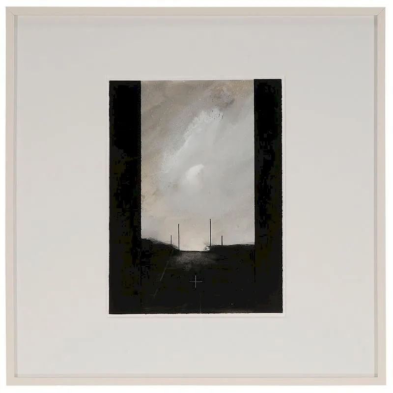 Transit by Dozier Bell, 1989, gouache on paper with collage on paper, sold Sep 2016