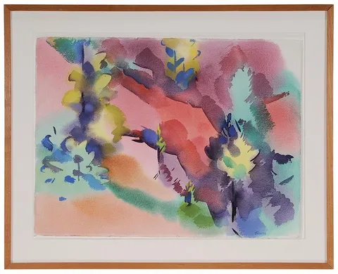 Erle Loran, On Petrified Forest Road, 1977, watercolor on panel