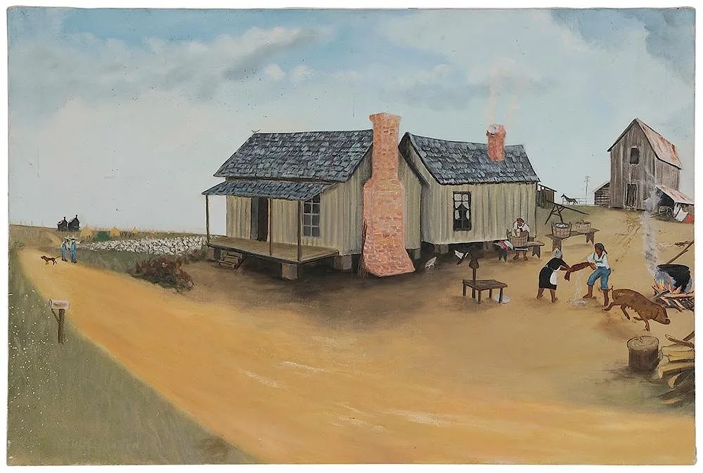 Jurden "Chick" Wooten, Laundry Day, oil on canvas