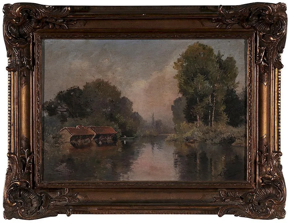 Léon-Louis Canivet, [Bords du Loing à Montigny], oil on canvas
