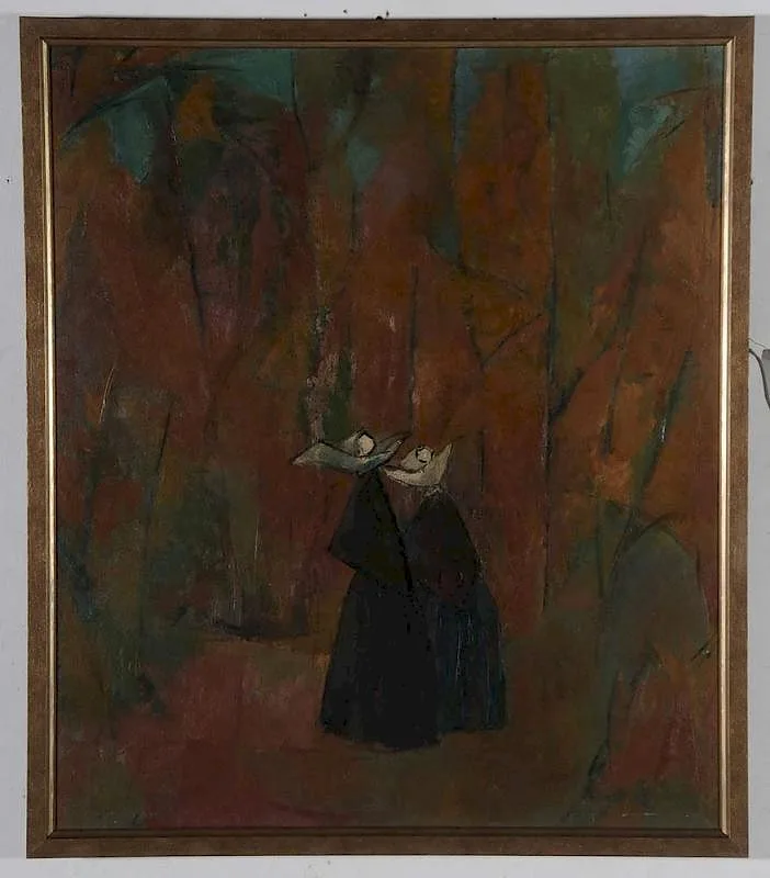 Theo Phebus Stavropoulos, Two Nuns, oil on canvas
