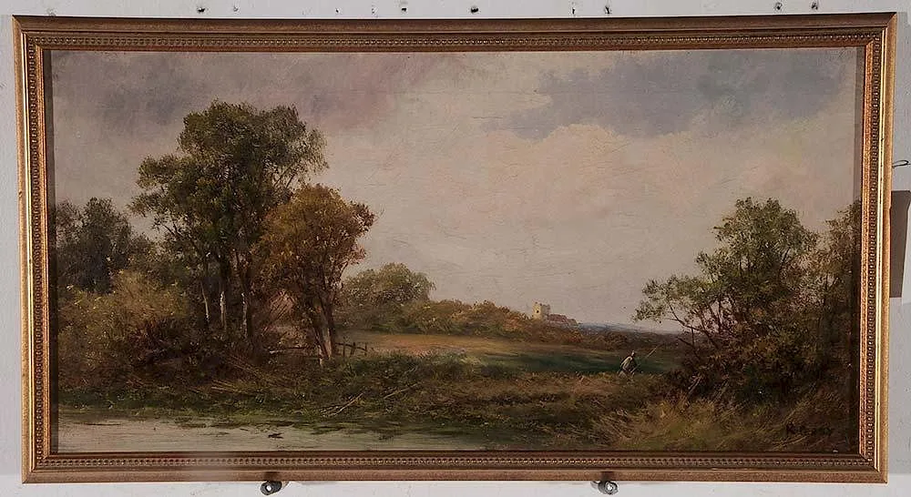 Landscape by Raymond Perry, oil on canvas, offered Dec 2015