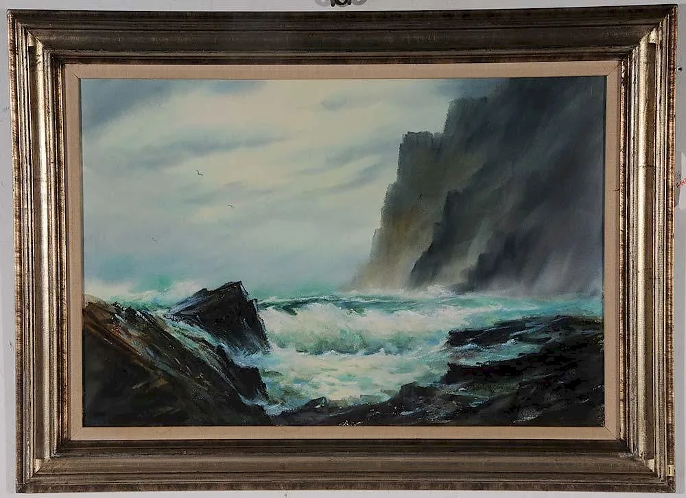 James A. Camlin, Crashing Surf, Bar Harbor, Maine, watercolor on paper