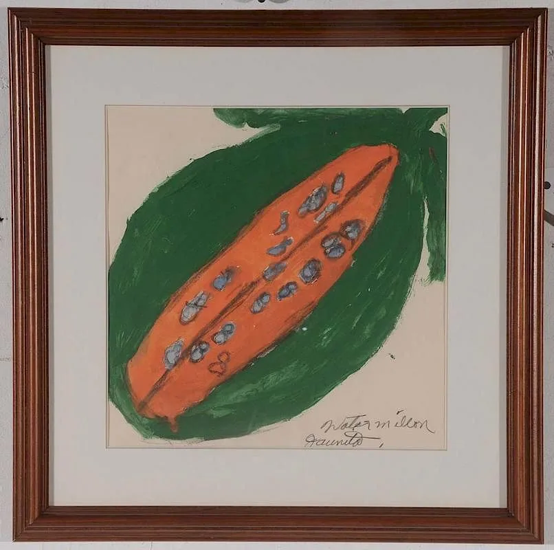 Watermillon [sic] by Juanita Rogers, mixed media, sold Dec 2015