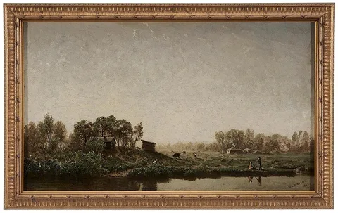 William Lewis Marple, View of a Creek, California, oil on canvas