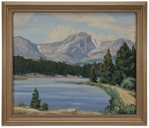 Alfred James Wands, Sprague's Lake, Rocky Mountain National Park, oil on cnavas