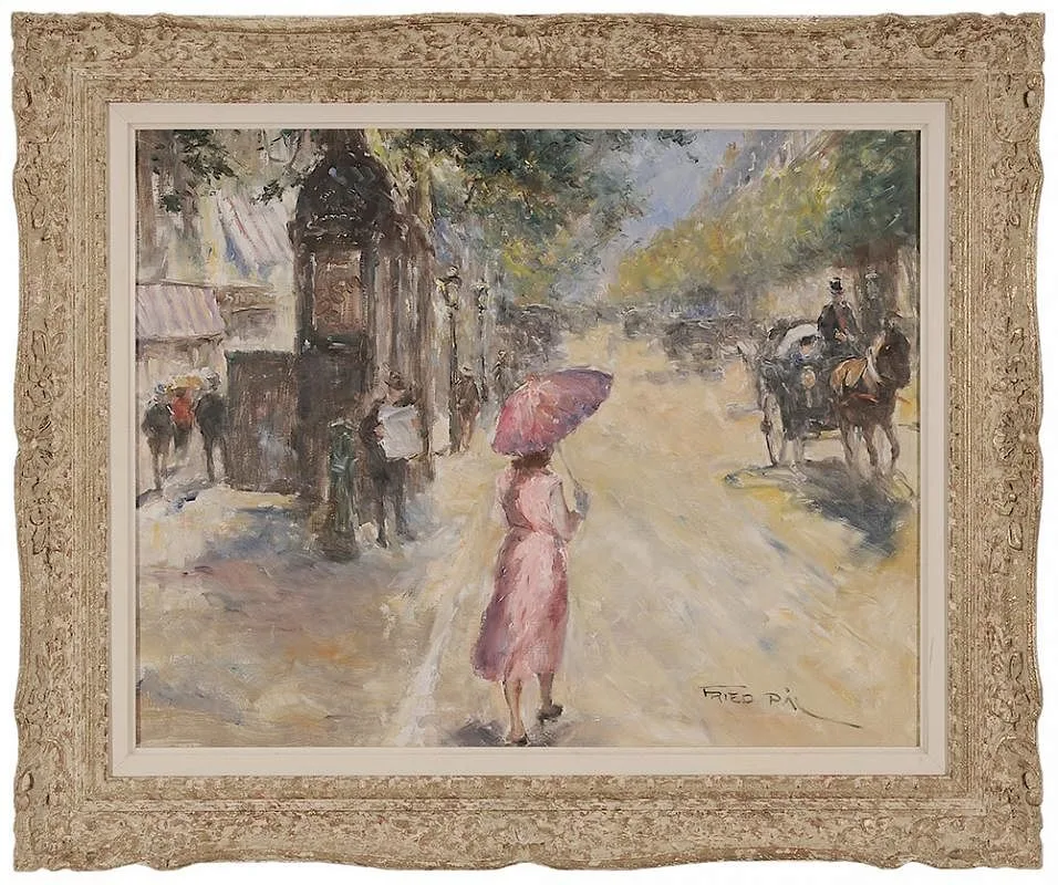 On the Boulevard by Pál Fried, oil on canvas, sold Sep 2015