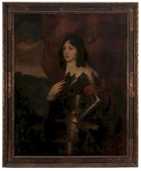 Anthony van Dyck, Prince Rupert, a pastiche from the double portrait of the Palintate Charles Louis I and His Brother Rupert, held by the Louvre, a late 19th/early 20th century copy, oil on canvas