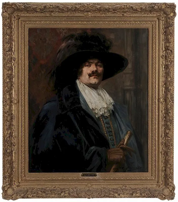 Cavalier in Blue by Alex de Andreis, oil on canvas, sold Sep 2015