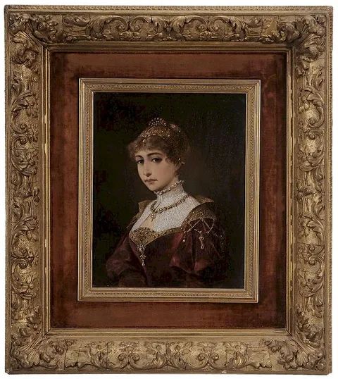 Moritz Stifter, A Young Noblewoman, oil on panel