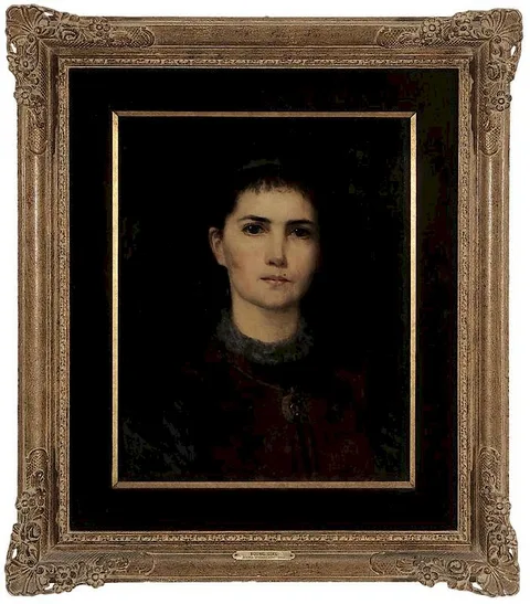 Alfred Stevens, Portrait of a Young Girl, oil on canvas