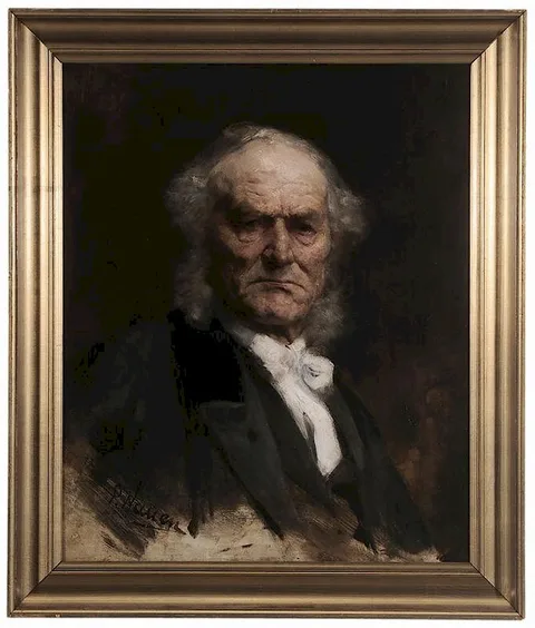 Paul Nauen, Portrait of Scowling Older Man, oil on canvas