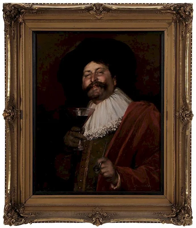 Cavalier with Wine by Alex de Andreis, oil on canvas, sold Sep 2015