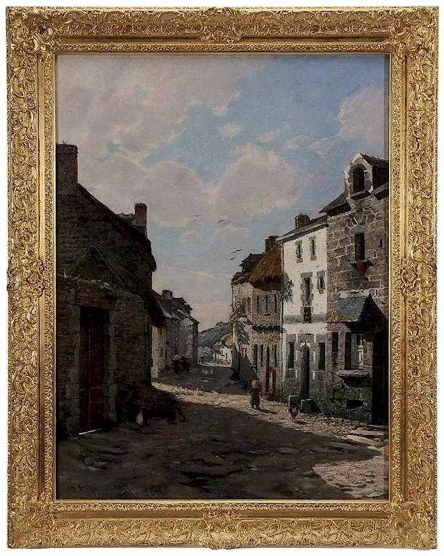 Charles Hippolyte André, Street Scene, oil on canvas