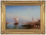 Félix Ziem, View from the [Basino di San Marco], Venice, looking toward [Santa Maria Della Salute] with the [Piazza San Marco] at right
