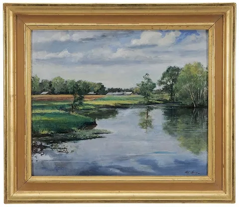 Mr. Billy's Pond by William W. McCullough, oil on masonite, sold Sep 2015