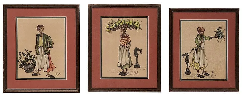 Alice Scott, Untitled, Three watercolors on paper