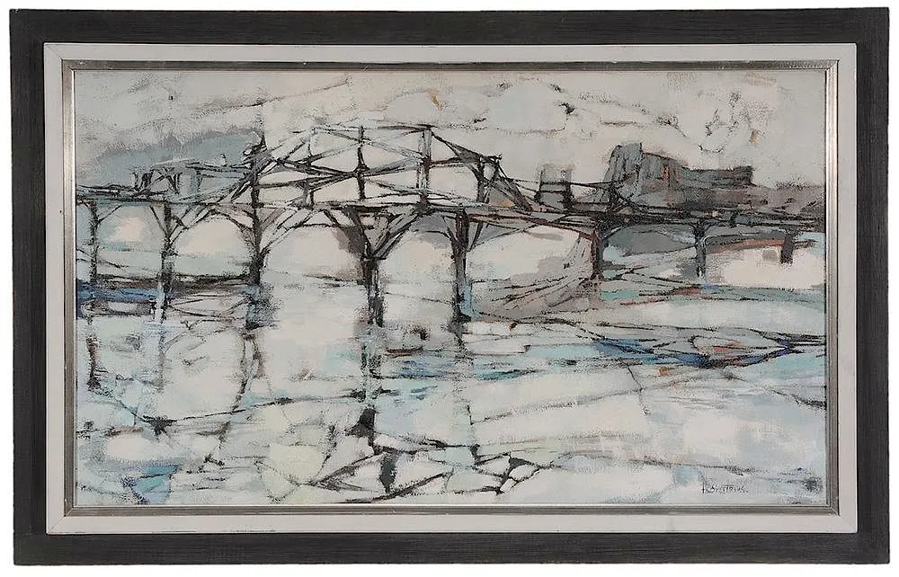 Hubert Shuptrine, Walnut Street Bridge, Hamilton County, Tennessee, oil on canvas