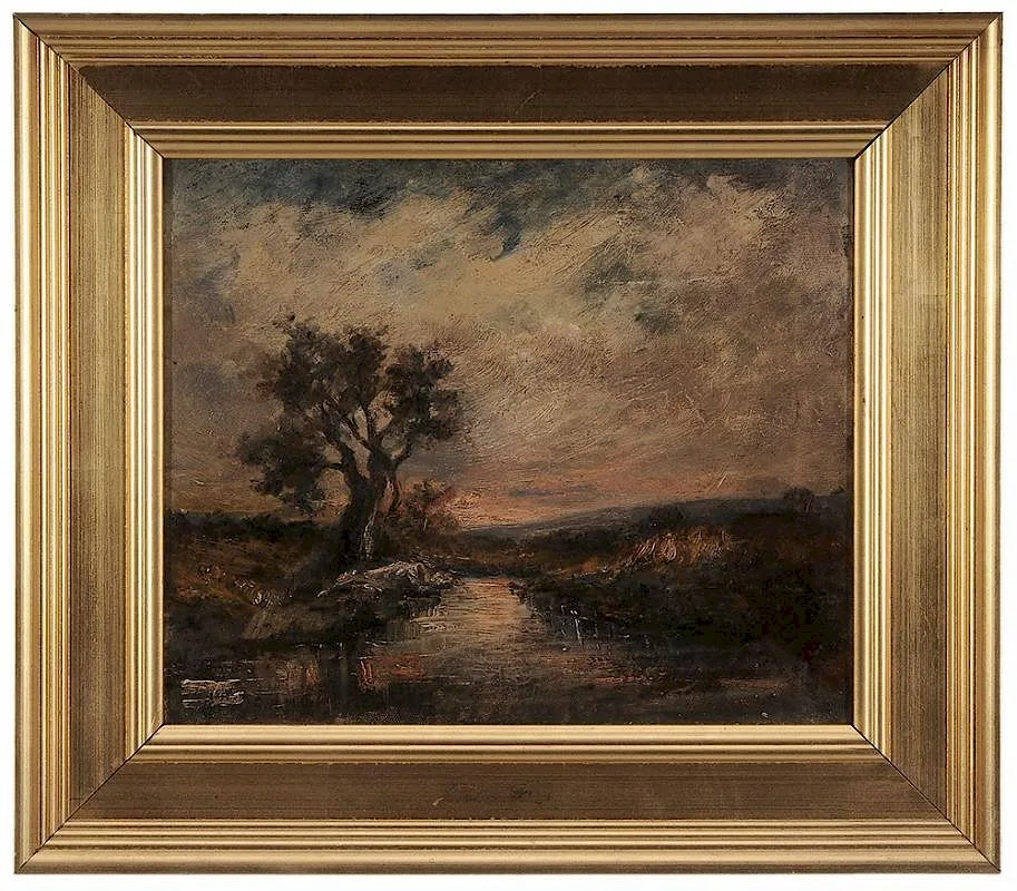 Sunset by Charles Henry Miller, oil on canvas, sold Sep 2015