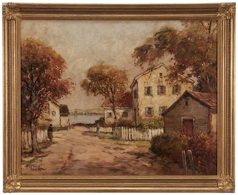 Frances H. McKay, Maine Town View, oil on canvas